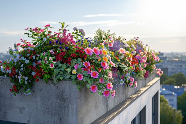 kvetoucí rostliny na balkoně